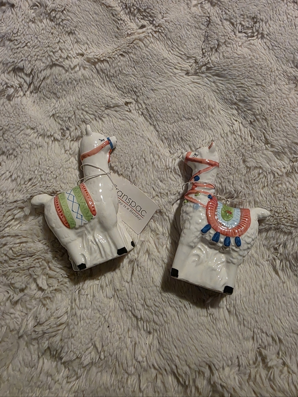 Llama Ceramic Pair Of Salt & Pepper Shakers